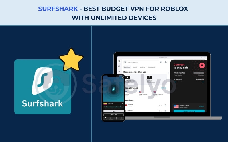 Best VPN for Roblox - Surfshark