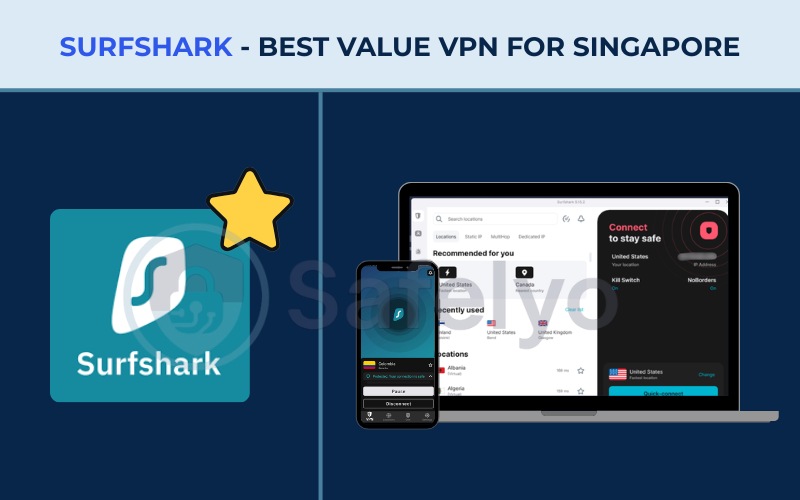 Best VPN for Singapore - Surfshark