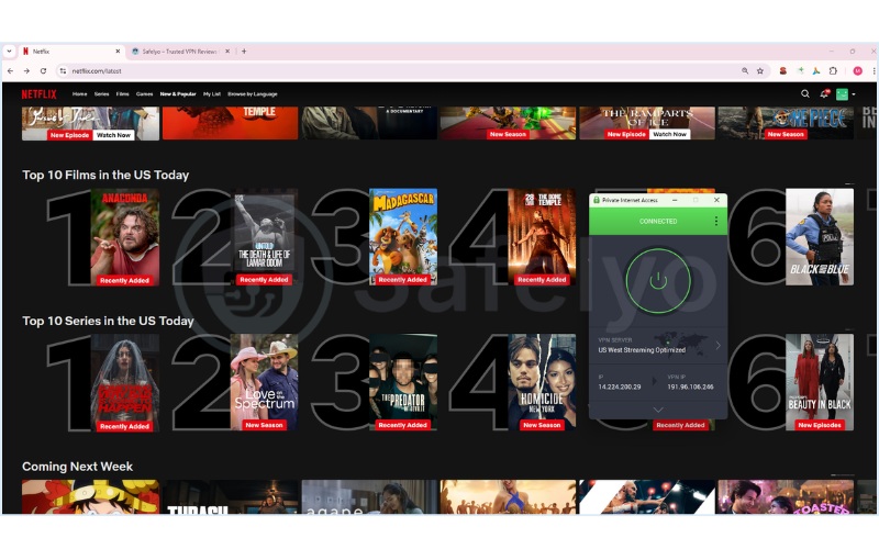 Unblocking Netflix US with PIA