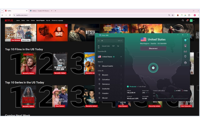 Unblocking Netflix US with Proton VPN