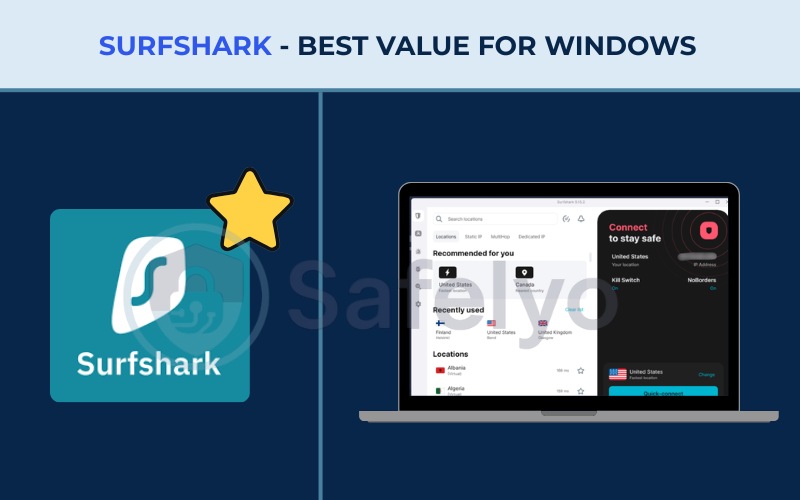 Best VPN for Windows - Surfshark
