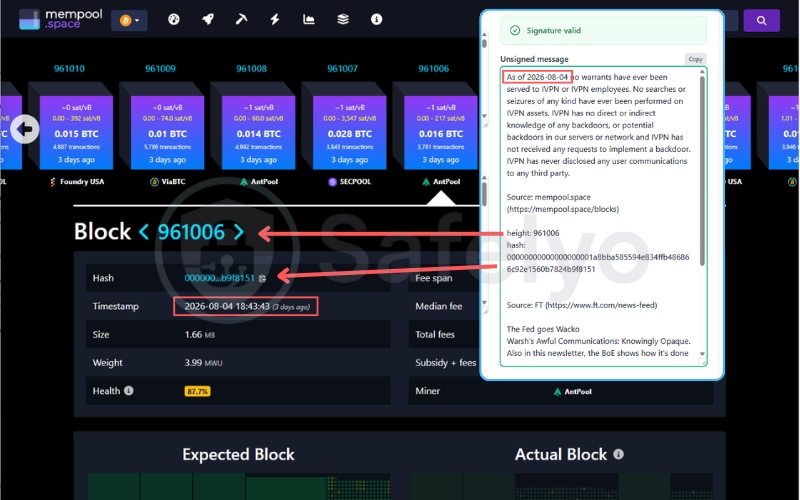Bitcoin Block Check
