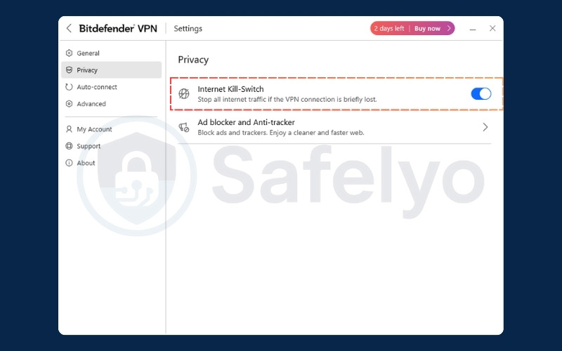 Bitdefender VPN - Kill Switch