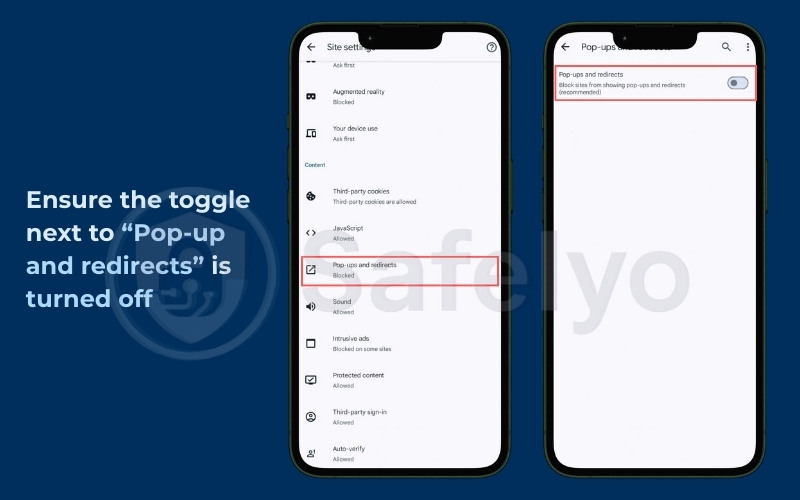 How to block popups on android - Method 1