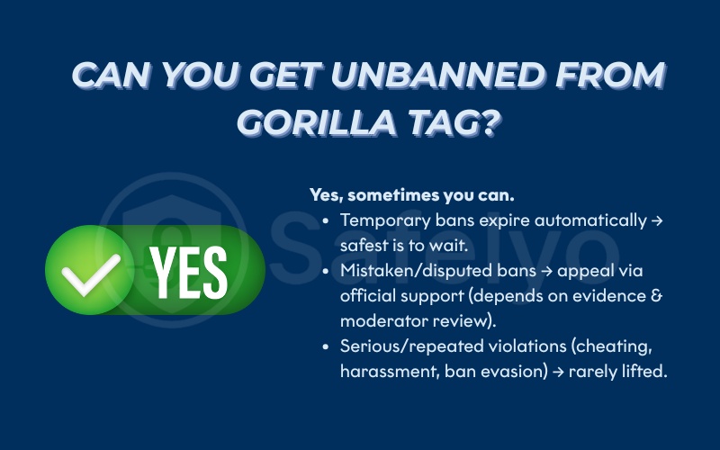 Can you get unbanned from Gorilla Tag