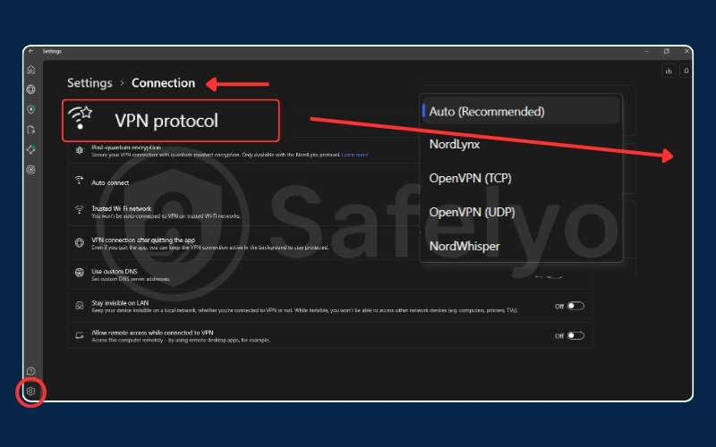 Change the communication protocol