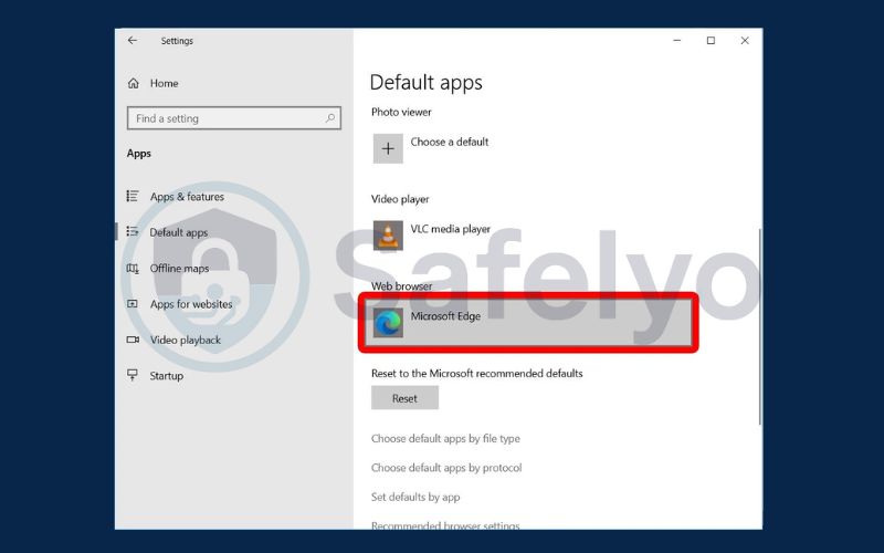 Change the default browser in Windows 10 4
