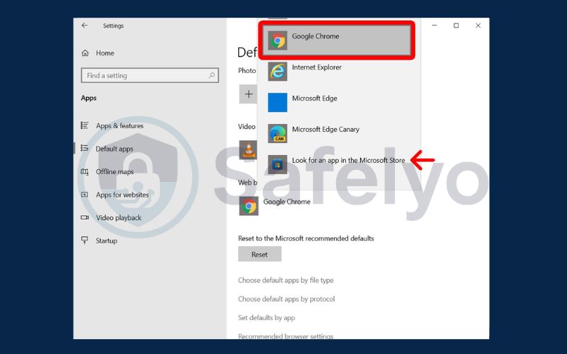Change the default browser in Windows 10 5