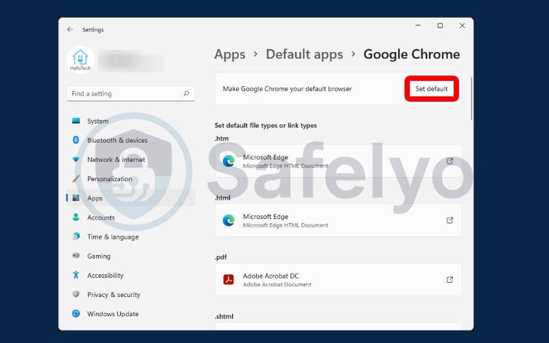 Change the default browser in Windows 11 5