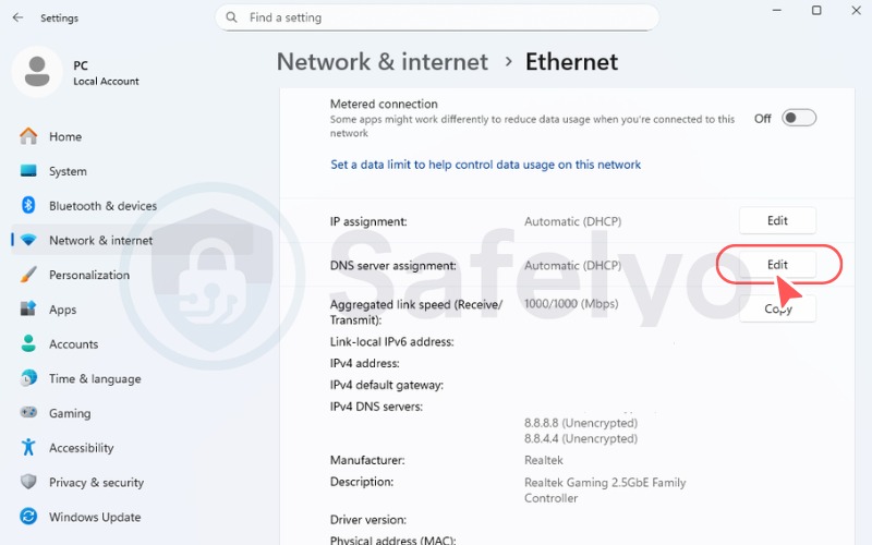 Change to a public DNS server