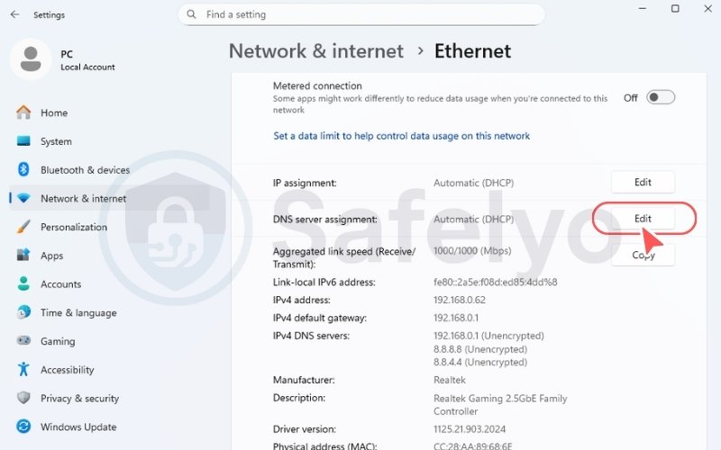 Change to a public DNS server