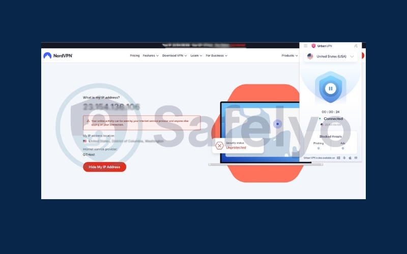 Check if the IP address has changed when connecting to a VPN server