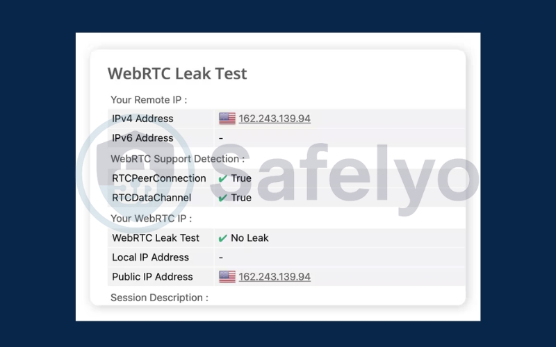 Check for WebRTC leaks