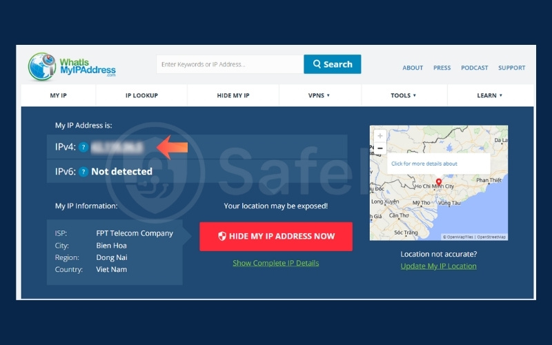 Check your public IP address before enabling VPN