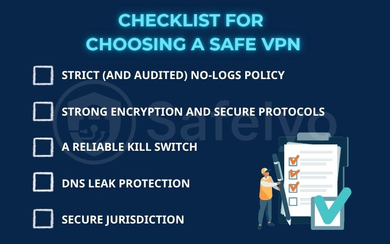 Checklist for choosing a safe VPN Checklist for choosing a safe VPN