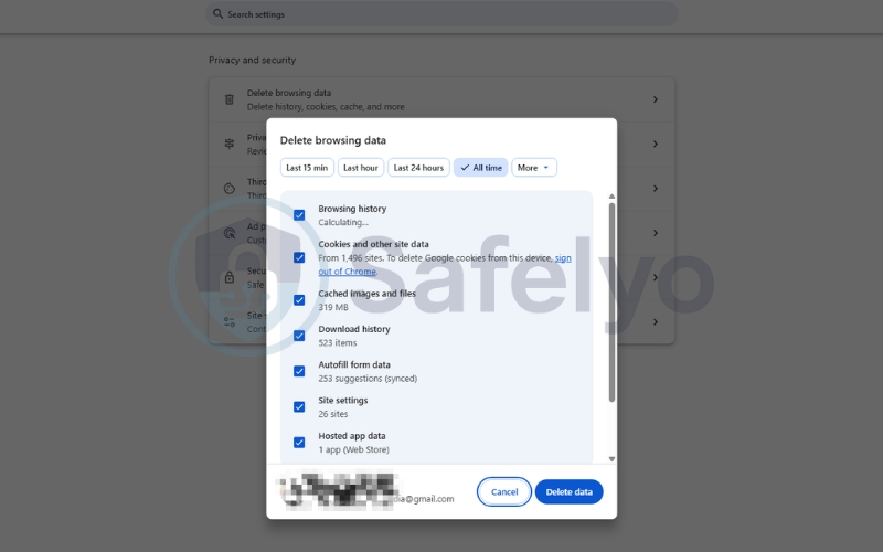 Clear your browser cookies and cache