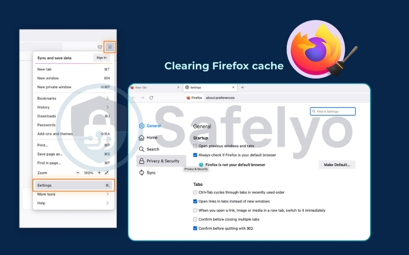 Clearing Firefox Cache