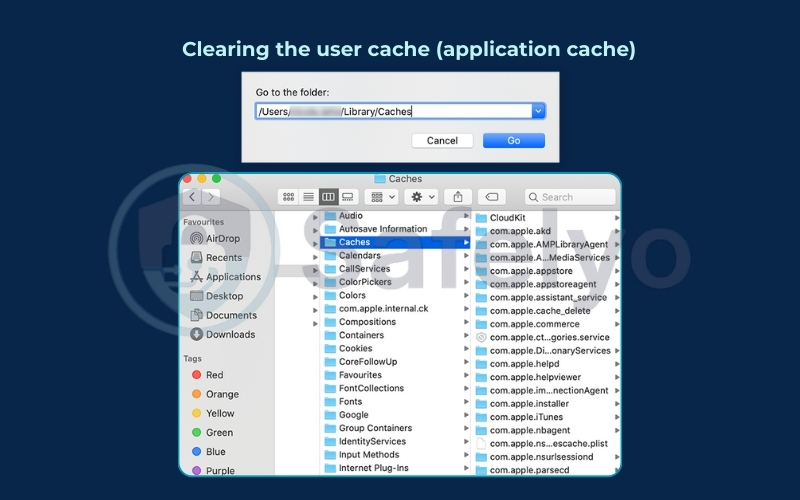 Clearing the user cache (application cache)
