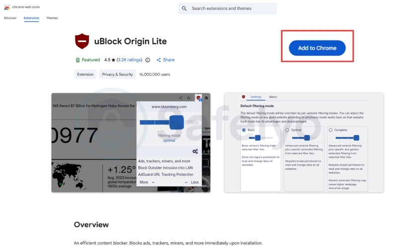 Click add to Chrome