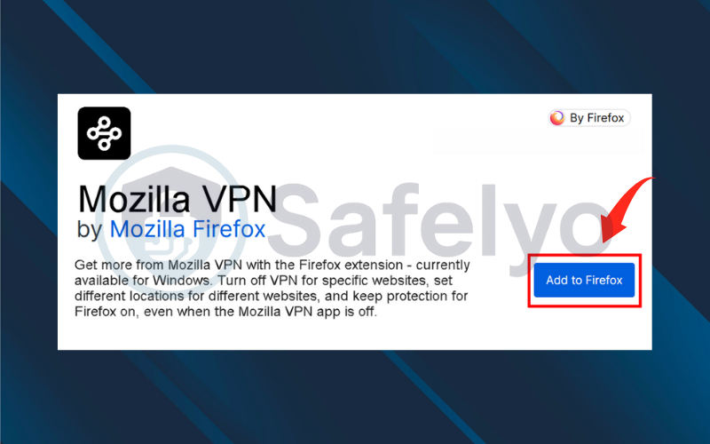 Click "add to Firefox"