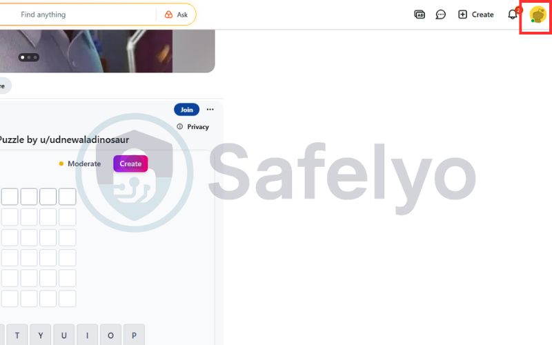 Click on your avatar