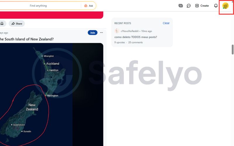Click your profile icon