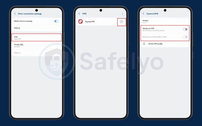 Close or disable other active VPNs - Android