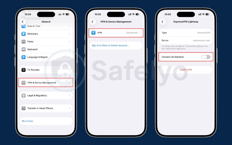 Close or disable other active VPNs - iPhone