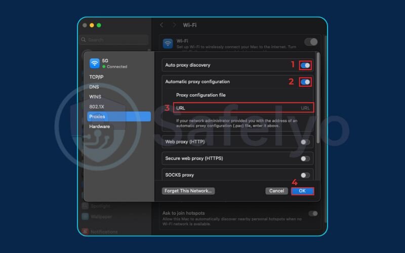 Configuring the proxy by automatic configuration