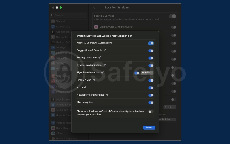 Customize how MacOS uses wifi to pinpoint