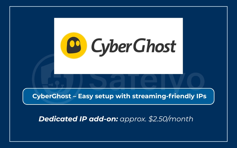 CyberGhost – Easy setup with streaming-friendly IPs CyberGhost – Easy setup with streaming-friendly IPs