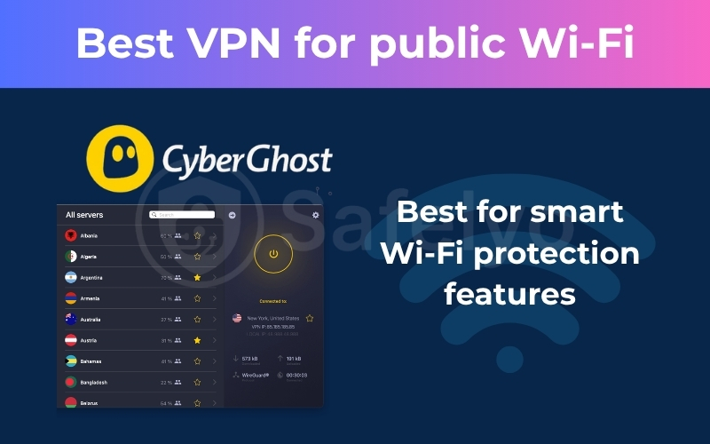 CyberGhost is the best for smart Wi-Fi protection