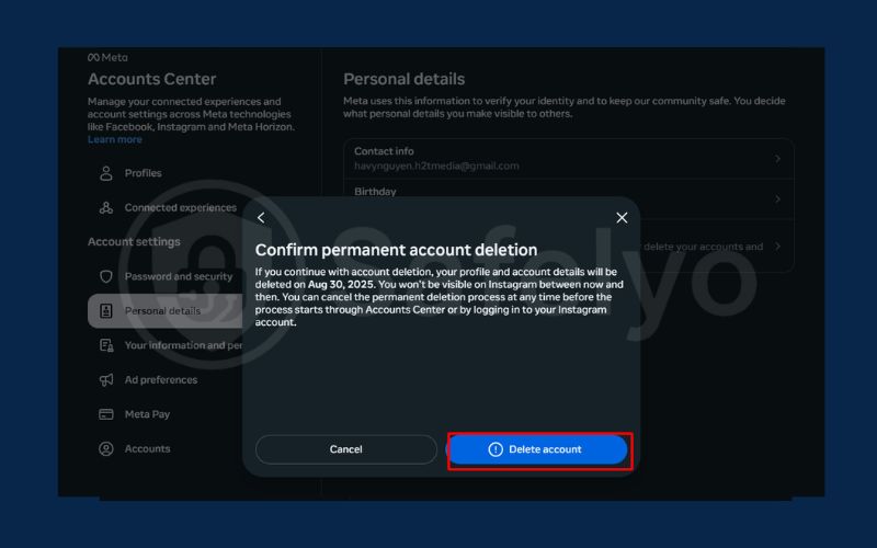Delete Instagram account via web browser 9 Delete Instagram account via web browser