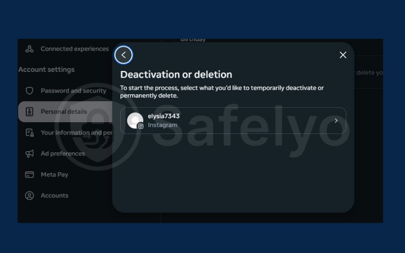 Delete Instagram account via web browser 5 Delete Instagram account via web browser