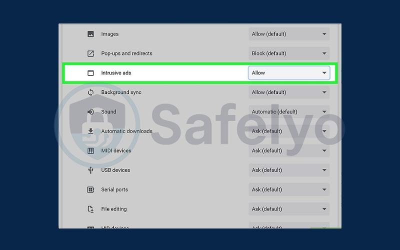 Disable Chrome’s built-in ad blocking feature 4