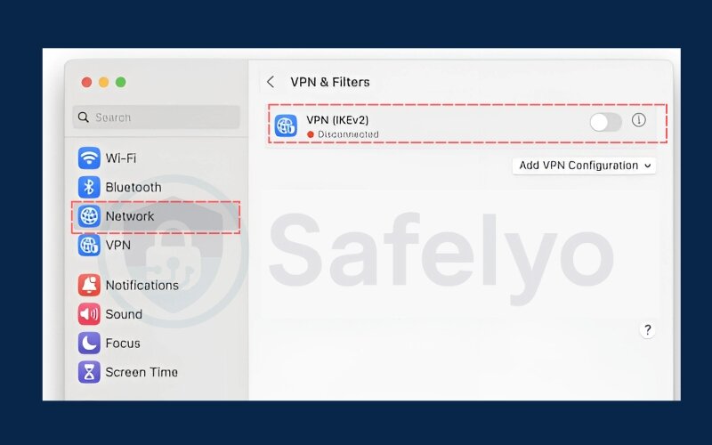 Disable VPN from system settings - Ventura Disable VPN from system settings - Ventura