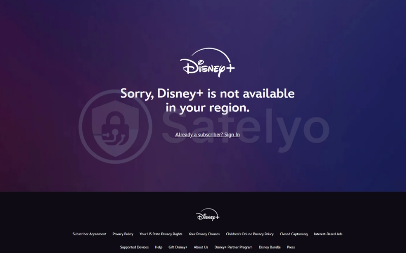 Disney Plus announces region unavailable