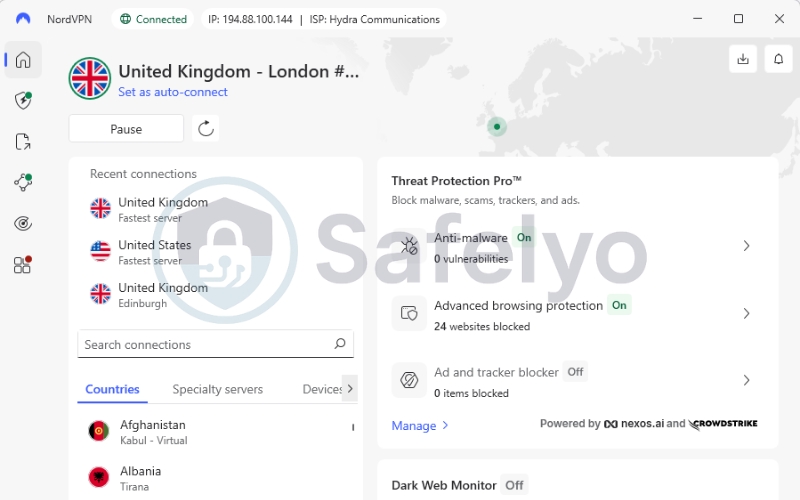 Download a premium VPN and connect to a UK server