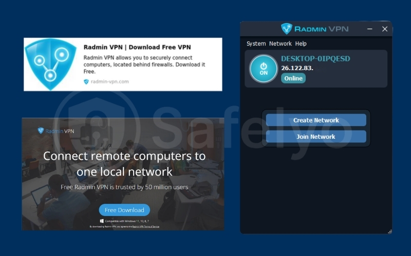 Download and install Radmin VPN