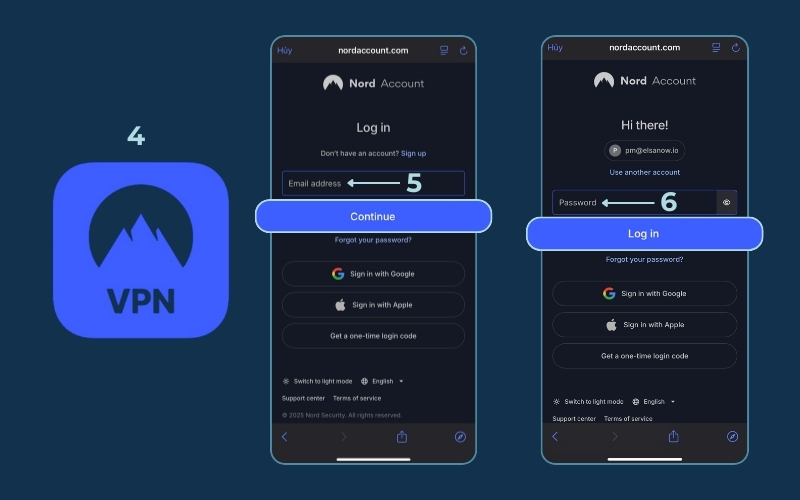 Download and open the app to sign in with your account