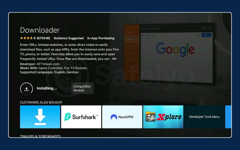 Install the free app called Downloader