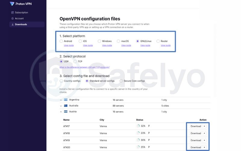 Downloading configuration files