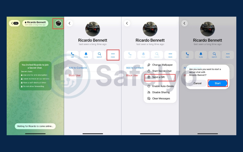 Enable end-to-end encryption on Telegram