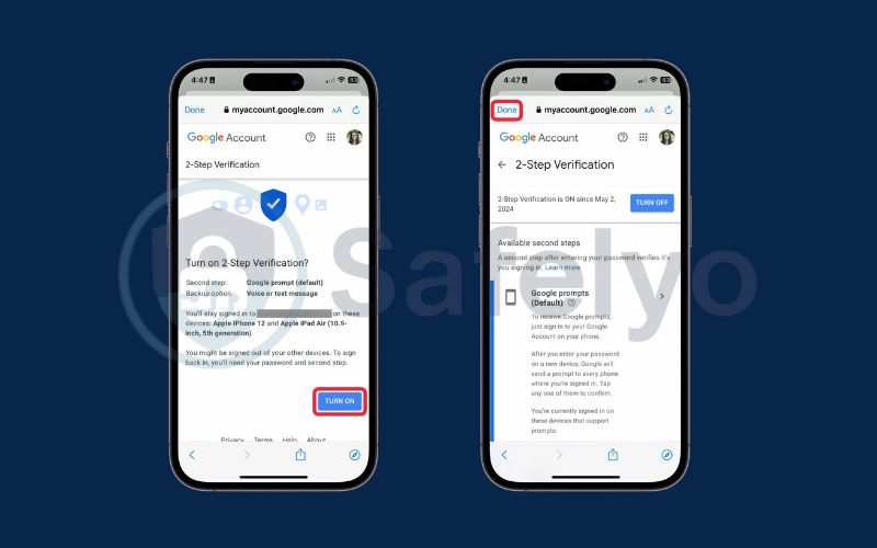 Enable two factor authentication in Gmail on mobile 4