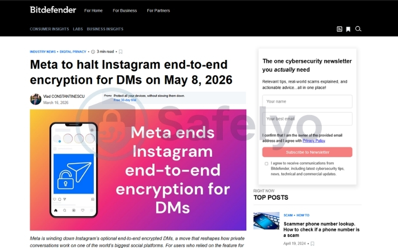 End-to-end encryption on Instagram