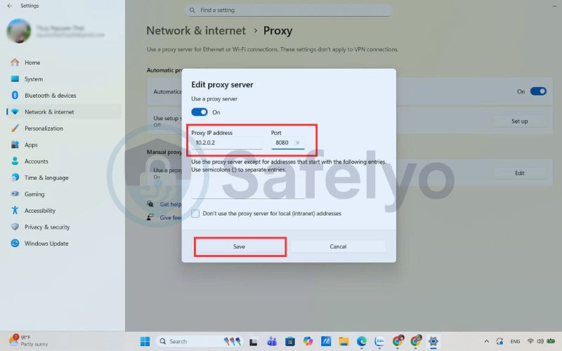 Enter information on your Every Proxy app and click Save