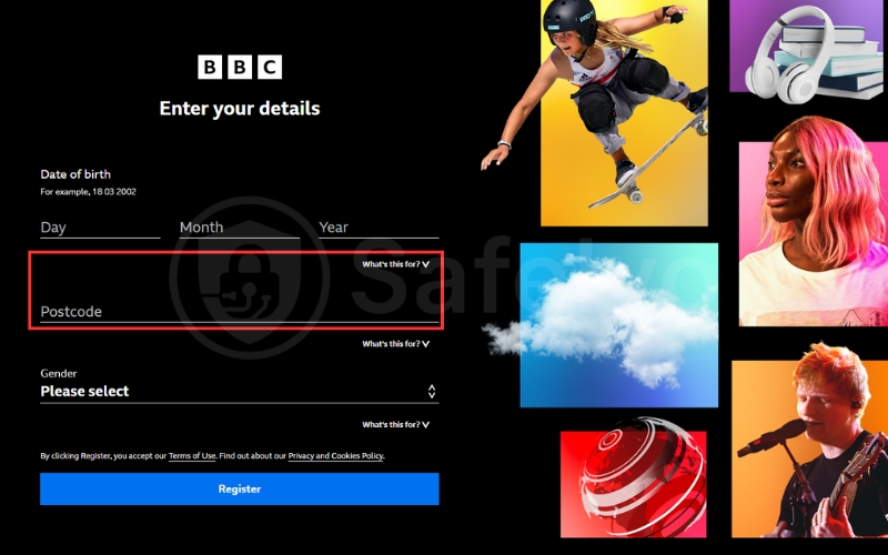 Enter the Postcode requirement