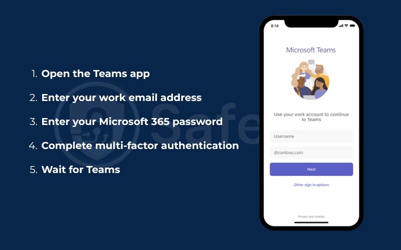 Entering Microsoft 365 credentials and completing MFA Entering Microsoft 365 credentials and completing MFA