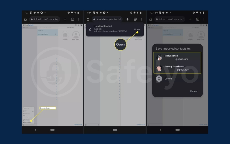Export contacts from iCloud 5