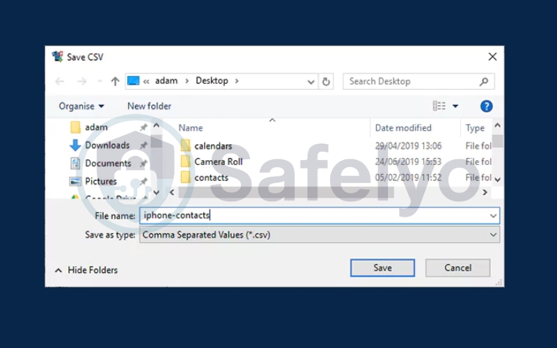 Export to CSV or vCard with TouchCopy 2